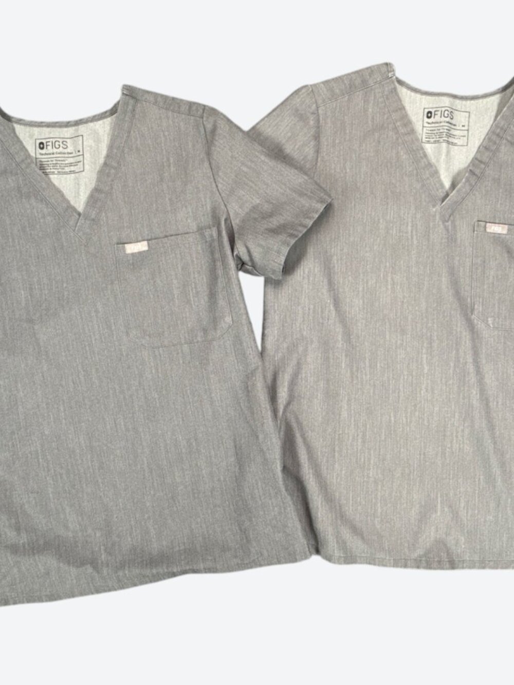 FIGS Catarina Scrub Top Women's Medium Heather Gray V-Neck FW1000